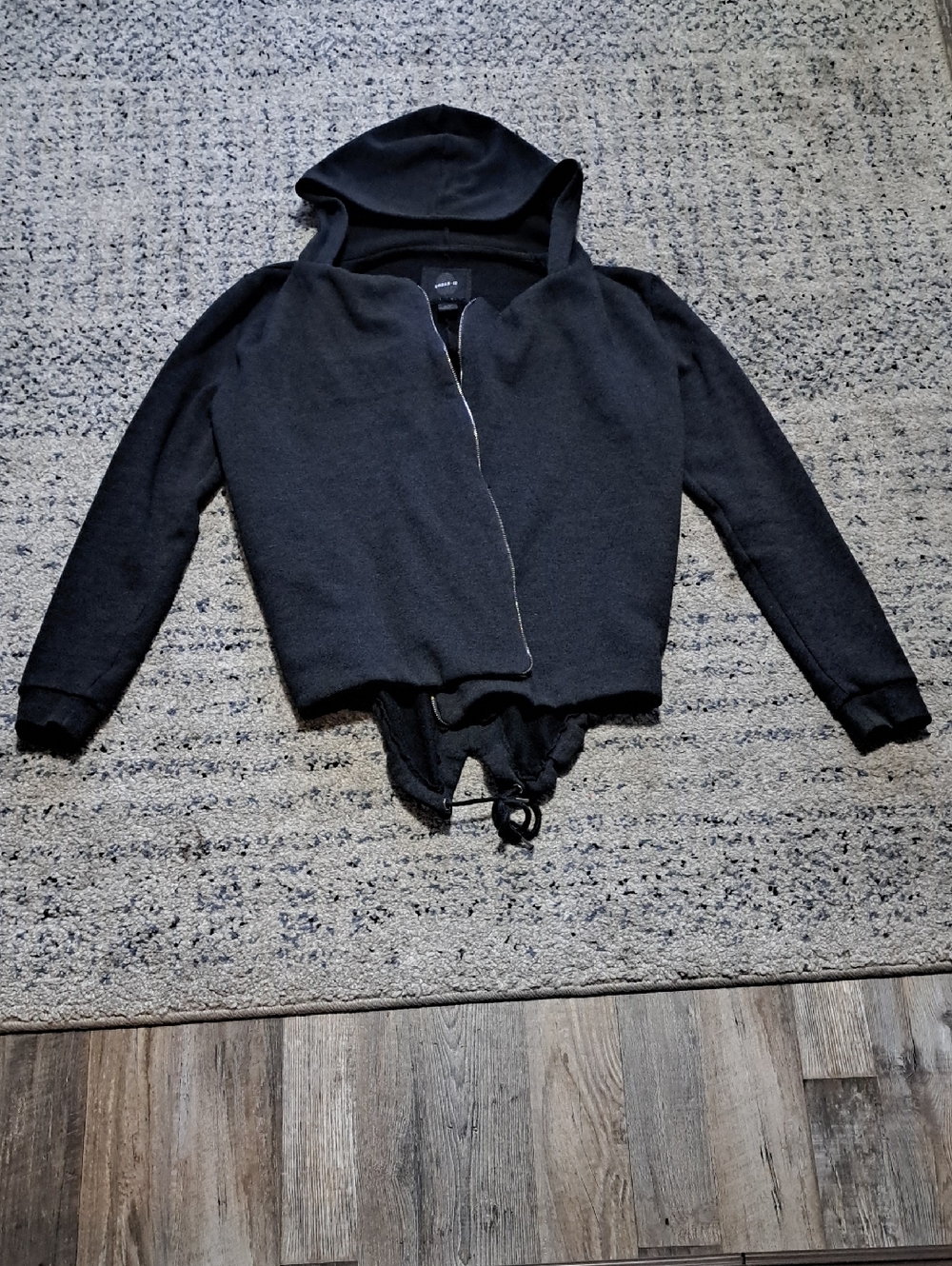Urban ID Charcoal Grey Hooded Cardigan Sweatshirt